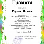 Карягин Платон, 1 место, Мои летние приключения