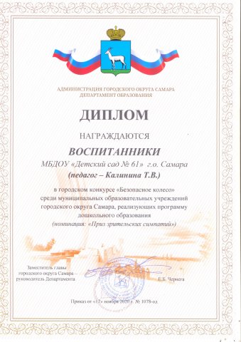 Диплом Безопасное колесо