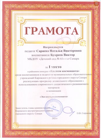 Костюм космонавта, 1 место, Сараева, Букреев