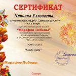 Чичкина Елизавета, МарафонПобеды Голубь мира